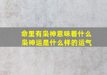 命里有枭神意味着什么 枭神运是什么样的运气